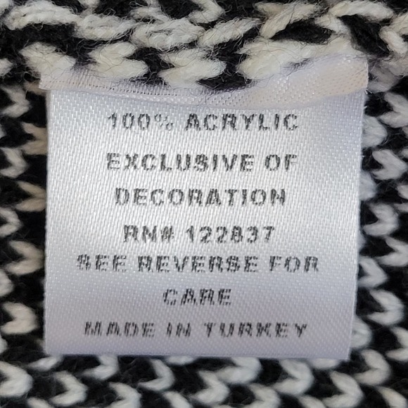 Ava Couture Wrap Sweater NWT Women Large Shall Collar Acrylic Black White Chunky - Picture 11 of 12